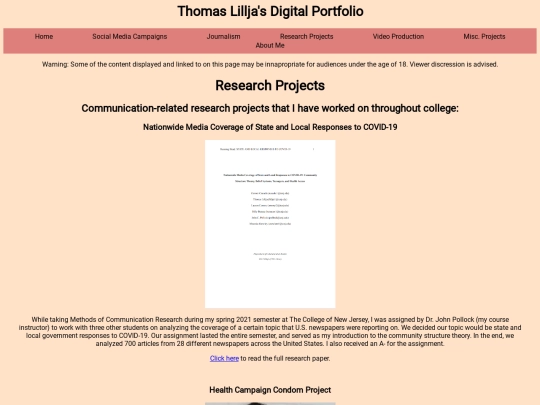 Researchprojects screenshot