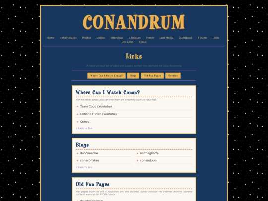 links screenshot