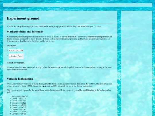 experiments screenshot