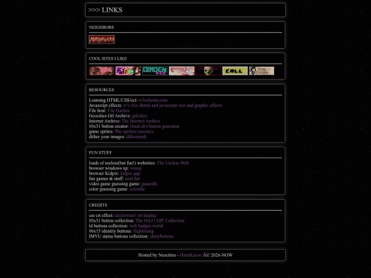 links screenshot