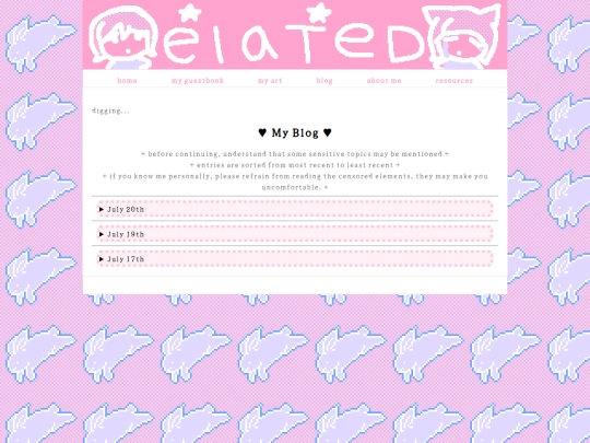 elated/blog screenshot