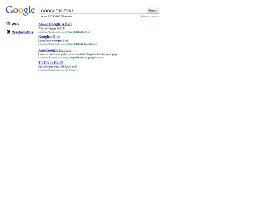 GoogleIsEvil/GOOGLEISEVIL screenshot
