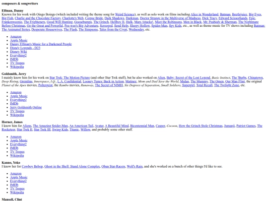 links/composers screenshot