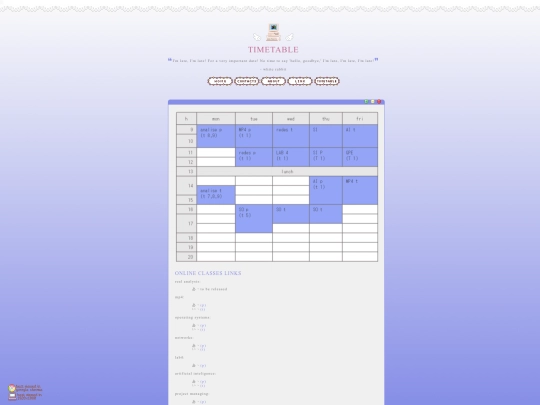 cs/timetable screenshot