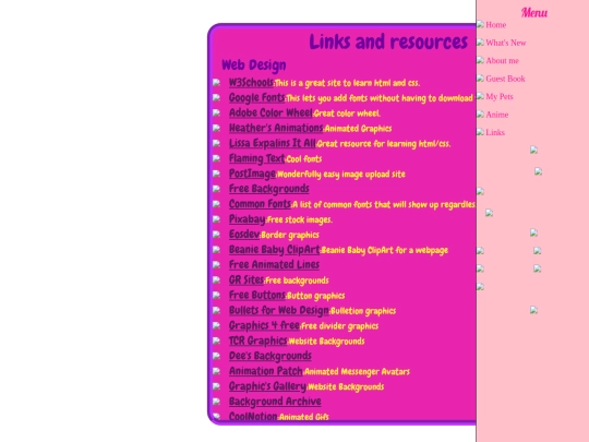 links screenshot