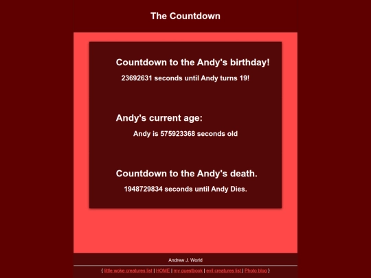 countdowns screenshot