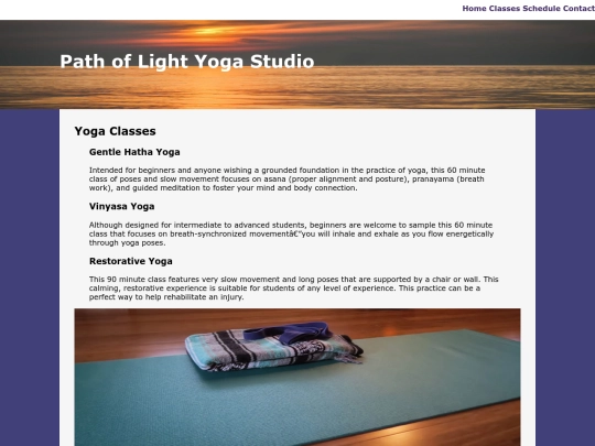 Path of Light Yoga/ch10yoga/classes screenshot