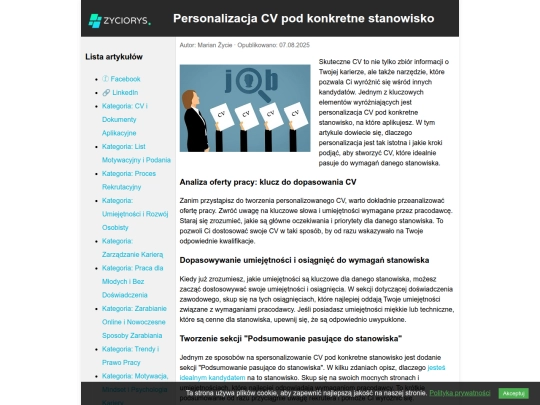 personalizacja-CV screenshot
