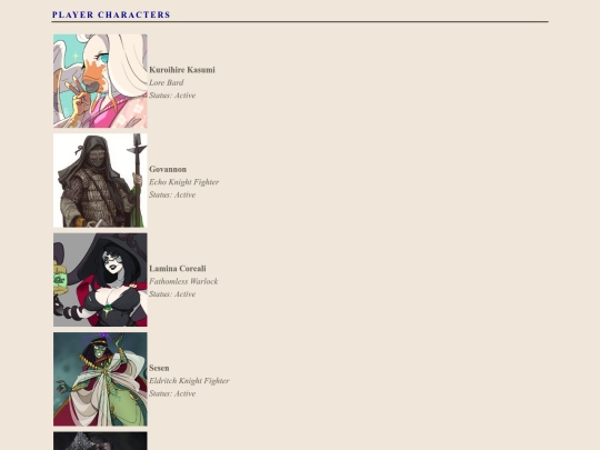 playercharacters screenshot