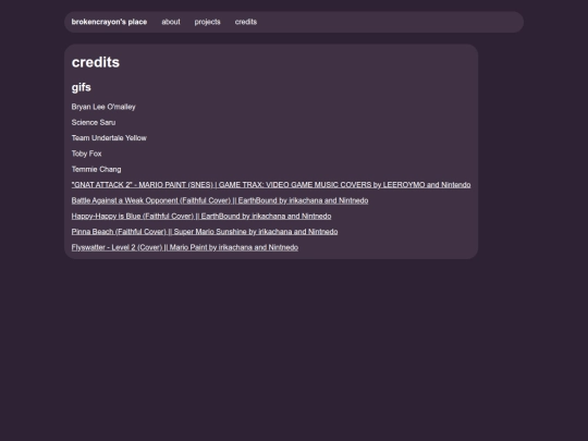 credits screenshot