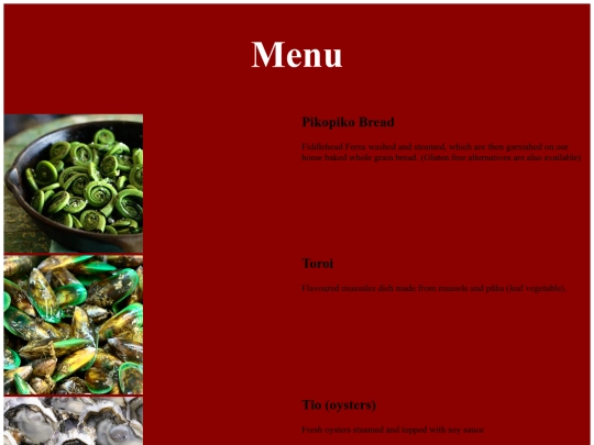 menu screenshot