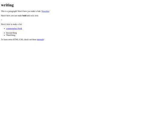 writing screenshot