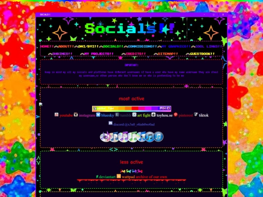 socials screenshot