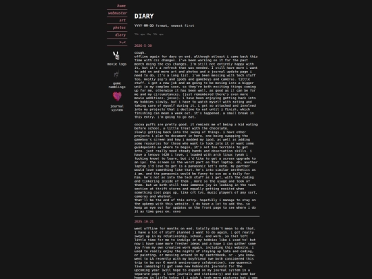 diary screenshot