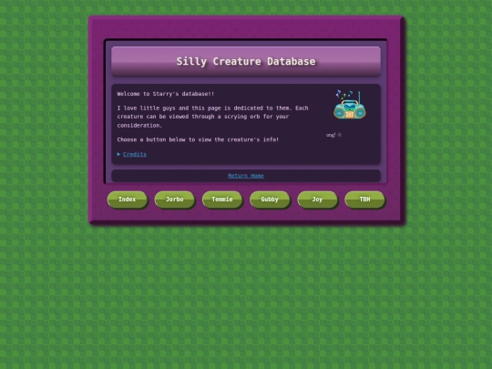 silly-creature-database screenshot