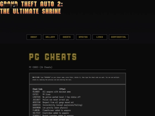 cheats screenshot