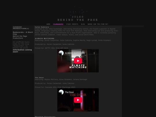 pages/filmography screenshot