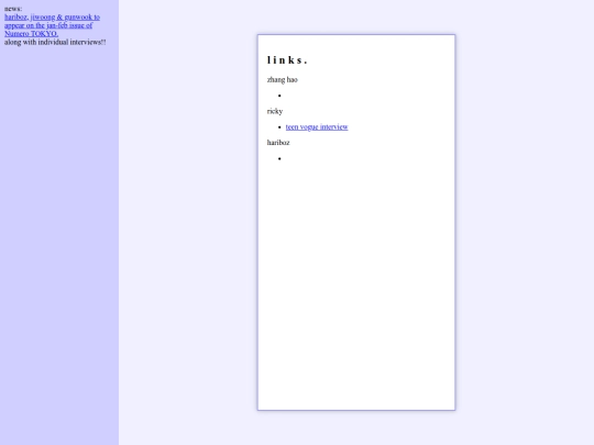 links screenshot