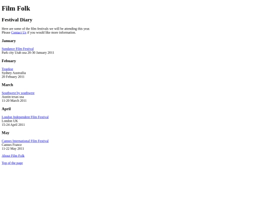 links screenshot