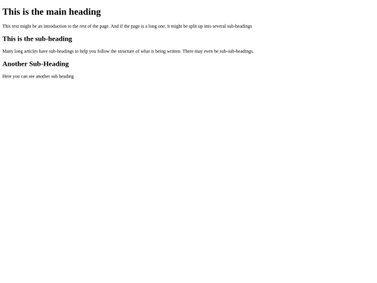 mainheading screenshot