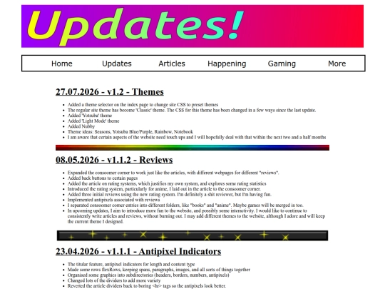updates screenshot