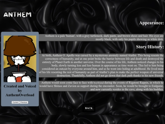 characterWikiPages/anthemWiki screenshot