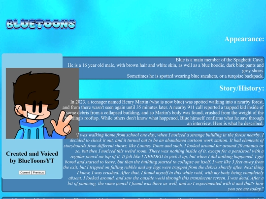 characterWikiPages/blueWiki screenshot