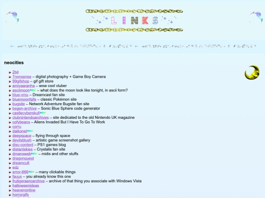 links screenshot