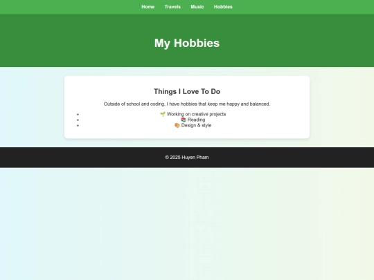 hobbies screenshot